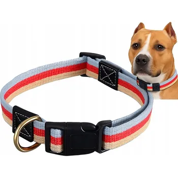 Obojek pro psa OBROŽEK PRO VELKÉHO PSA BAREVNÝ LÁTKOVÝ PEVNÝ ODOLNÉ PROŠITÍ L