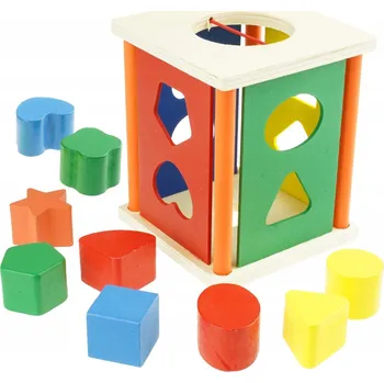 ostatní stavebnice Dřevěná krabička Třídič stavebnice Vzdělávací kostka