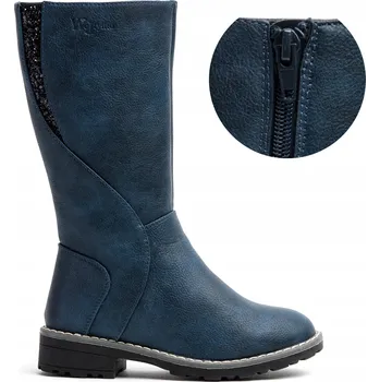 Dámské kozačky Dívčí kozačky ZATEPLENÉ kožíškem elegantní ZIP kozačky Wojtyłko