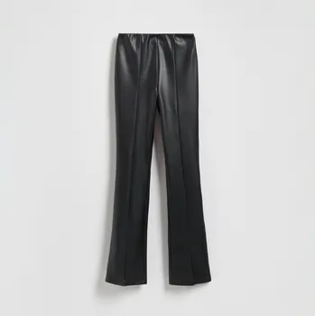 Reserved - Kalhoty z napodobeniny kůže - černý - 648GA-99X - 648GA-99X-L