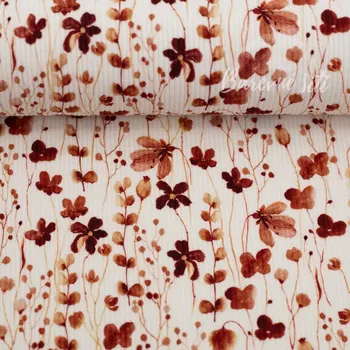 Úplet žebrovaný Kvítečka terra (E) (Kvalitní úplet Německo limitka)