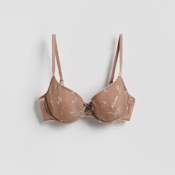 Podprsenka Reserved - Spacer podprsenka s výšivkou - zlatavá hnědá - 205EZ-82X - 205EZ-82X-75A