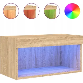 Televizní stolek TV stolek LED RGB, dřevotřísková deska, 60x30x30 cm, dub sonoma