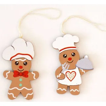 Vánoční dekorace Dřevěná dekorace k zavěšení - Perníček Kuchař - vzor A