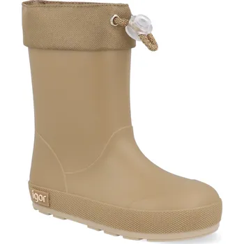 Chlapecké holínky Barefoot dětské holínky Igor - Yogi DK cuello elmwood béžové Velikost: 33