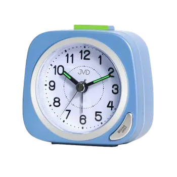 Budík JVD Modrý tichý ručkový budík s plynulým chodem a podsvícením JVD SRP7202.2