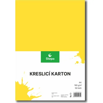 Kancelářské potřeby STEPA Kreslicí karton - žlutý, A4, 180g (50 listů)