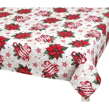 ubrus Bellatex Ubrus VÁNOCE Vánoční ozdoby Červená,Zelená,Bílá, rozměr 100x100 cm