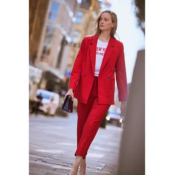 esmara® Sada dámského blejzru a kalhot, červená, 40