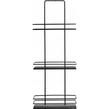 police ČERNÁ KOVOVÁ POLICE DO KOUPELNY KUCHYNĚ 3 PATRA UPEVNĚNÁ ODOLNÁ