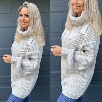 Dámský svetr Rolákový svetr KNIT Barva: Béžová