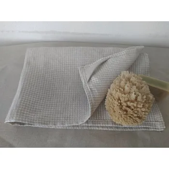 Ručník Lněný vaflový ručník - bílá káva | E-len Velikost: 90x45 cm, Balení: 1 ks