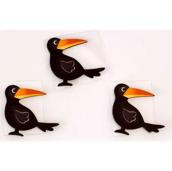 Dřevěná nalepovací dekorace - Havran