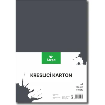 Kancelářské potřeby STEPA Kreslicí karton - černý, A4, 180g (50 listů)
