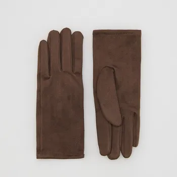 Čepice Reserved - Rukavice z imitace semiše - tmavě hnědá - 480FE-89X - 480FE-89X-M