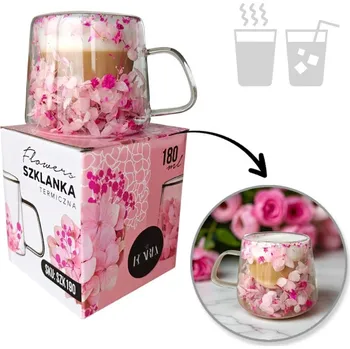 Sklenice Flamenco Mystique Termoska s hortenzií a růžemi 180 ml - 1 ks 190 SZK