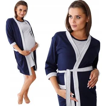 Dámský župan Těhotenský bavlněný župan ŽUPAN do porodnice XXL