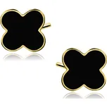 Stříbrné náušnice ZLATÝ ČTYŘLÍSTEK Ag 925; ≤0,8 g.