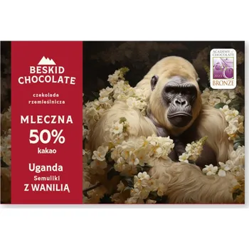 Čokoláda BESKID CHOCOLATE Mléčná čokoláda 50% s vanilkou Uganda Semuliki