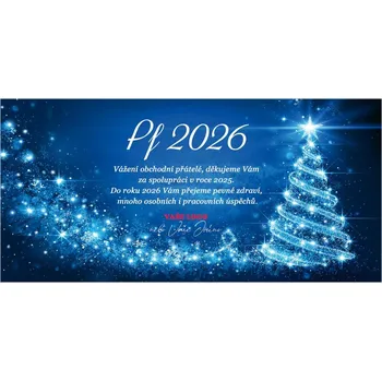 Vánoce Novoročenka 446 – Modrý zářivý vánoční stromek