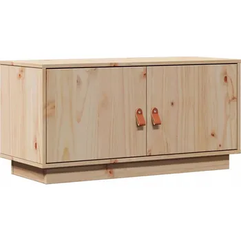 Televizní stolek TV stolek z borovicového dřeva 80x34x40 cm - přírodní.