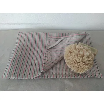 Ručník Lněný vaflový ručník - barevné proužky | E-len Velikost: 90x45 cm, Balení: 1 ks