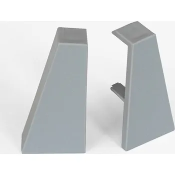 NOVÁK Koncovka L+P k soklové liště MDF 40x18 cement light grey/broušené stříbro, 1 pár M13-ABKO003