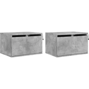 Noční stolek Noční stolek LED RGB 50x36x30 cm šedý beton