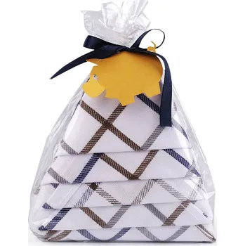 Utěrka Utěrky z egyptské bavlny ve vánočním balení 50x70 cm Varianta: 2 bílá modrá, Balení: 3 ks