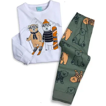 Chlapecké pyžamo Chlapecké pyžamo svítící ve tmě KYLY MEDVĚDI bílé Velikost: 152