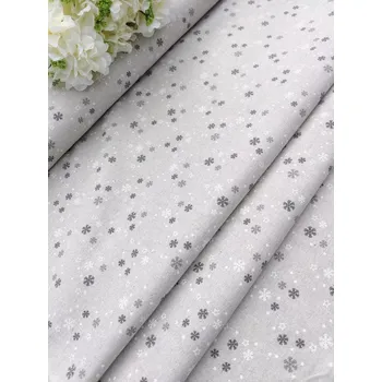 Dekorační látka - šedé vločky drobné na režné