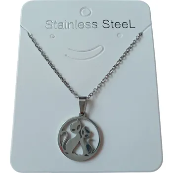 Náhrdelník Náhrdelník z chirurgické oceli, kočky v kruhu