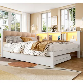 Postel Jednolůžková dřevěná postel Arhatreya 140x200 cm bílá