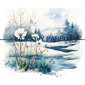 Látkový panel - Zimní krajinka - ZIM-117 Velikost: 30x30cm, Materiál: Bavlna
