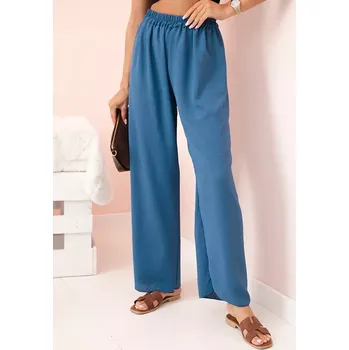 Dámské kalhoty Kalhoty se širokými nohavicemi Tmavý Jenáš UNI