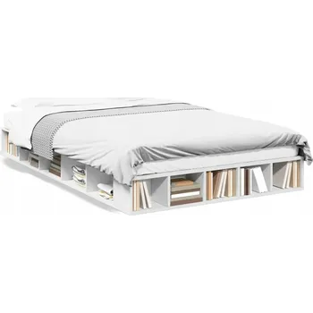 Postel Rám postele z dřevěného materiálu 120x200 bílý