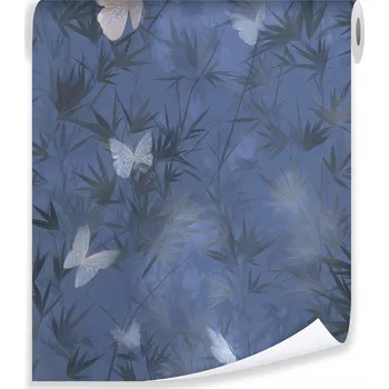 Fototapeta TAPETA LISTY MOTÝLI BAMBUS TROPICKÁ VLIESOVÁ NA ZEĎ DO OBÝVÁKU LOŽNICE