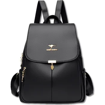 Sportovní batoh Batoh Czarny Damski Szkolny Miejski Elegantní Eko Kůže Prostorný