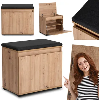 Botník Botník Mebel Elite 60 x 54 x 36 cm černá, dub artisan