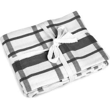 Utěrka Bavlněná utěrka káro 50x70 cm egyptská bavlna Varianta: 4 šedá tmavá, Balení: 3 ks