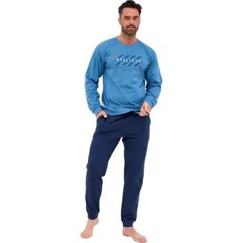 Pánská móda Pánské pyžamo CORNETTE 322/301 MARATHON modrá S 0