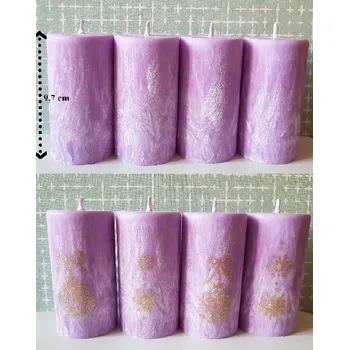 Svíčka Adventní svíčky 2, Barva violet, Vůně bylinná, Varianta Bez vánočního zdobení