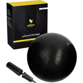 Gymnastický míč Rehabilitační míč yellowGYM ball 65 cm, černý