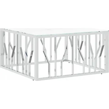 Konferenční stolek Konferenční stolek Mramor 80x80 stříbrný