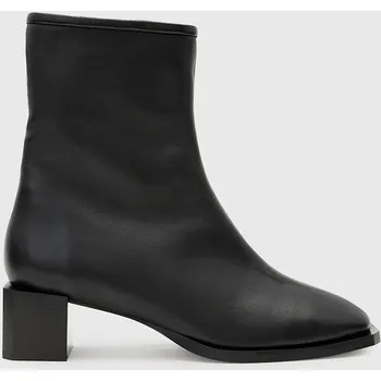 Dámské kozačky Kožené kotníkové boty AllSaints Avril Boot dámské, černá barva, na podpatku, W013FC 99X, EUR 36
