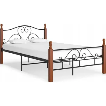 Postel Manželská postel kovová 120x200 černá