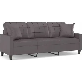 Pohovka Třímístná pohovka šedá umělá kůže 198x77x80 cm