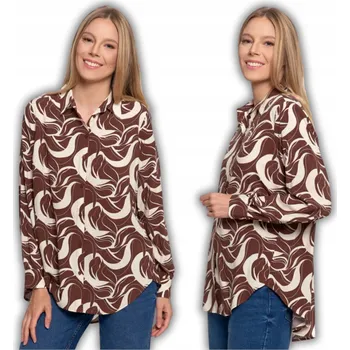 DÁMSKÁ HALENKA 100% VISKÓZA ASYMETRICKÝ ZADNÍ DÍL MÓDNÍ MORAJ HNĚDÁ XXL/3XL