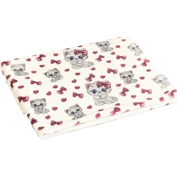 Dětská deka Bellatex Dětská deka ELLA 75x100 cm Kočka Růžová,Bílá
