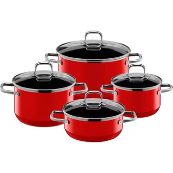 Hrnec SILIT Elegance Line 4dílná sada červená